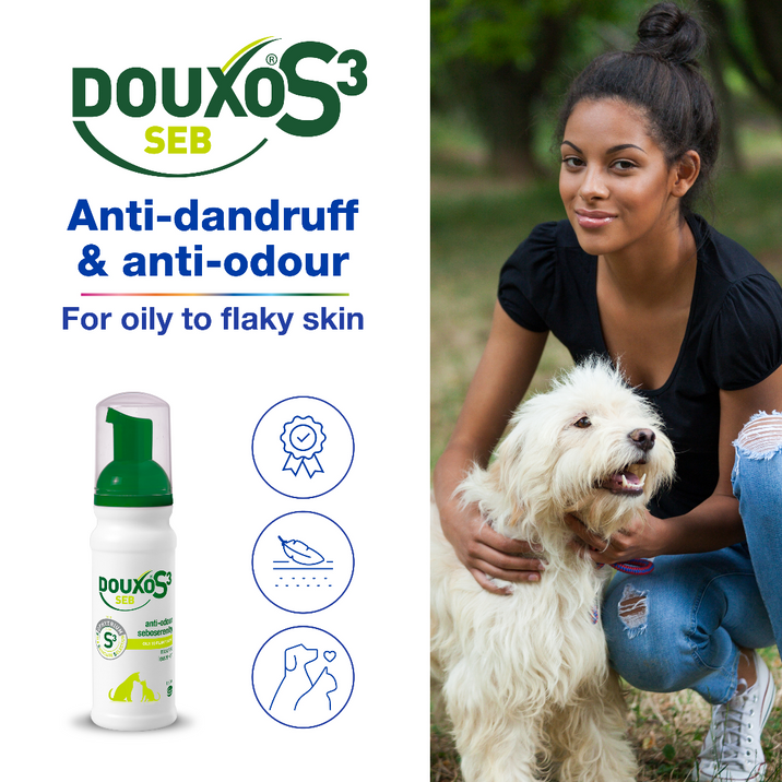 DOUXO S3 SEB Mousse - Seboregulating Mousse for Dog and Cat Dandruff